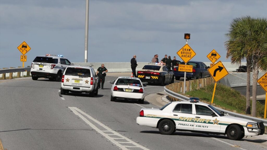 police at pedestrian accident scene