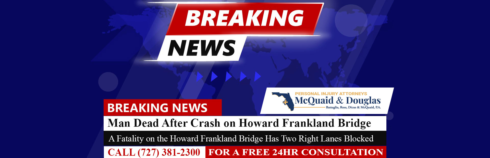 [05-27-26] Tampa Man Dead After Crash on Howard Frankland Bridge, Both Lanes Blocked